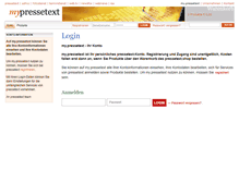 Tablet Screenshot of my.pressetext.com